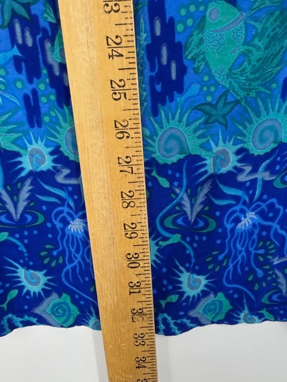 Rainbow Jo Maui Hawaii Womens Medium Wrap Skirt Blue Green Sea Life Fish Print